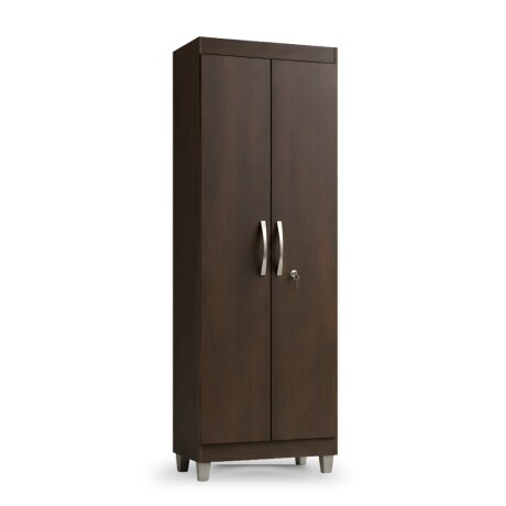 ROPERO 2 PUERTAS GUARDARROPA ARMARIO PLACARD CLOSET MULTIUSO CON LLAVE NOGAL