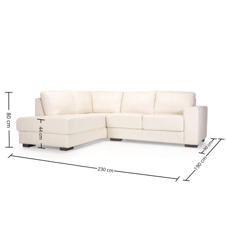 Rinconera Colorado - Cuero Básico - Chaise izquierdo Off White - (Preventa)