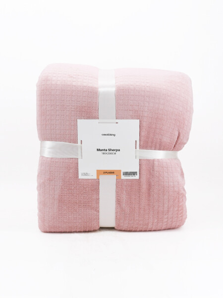 MANTA SHERPA LISA 2 PLAZAS ROSADO