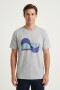 Remera m/c estampada Waves GRIS MELANGE