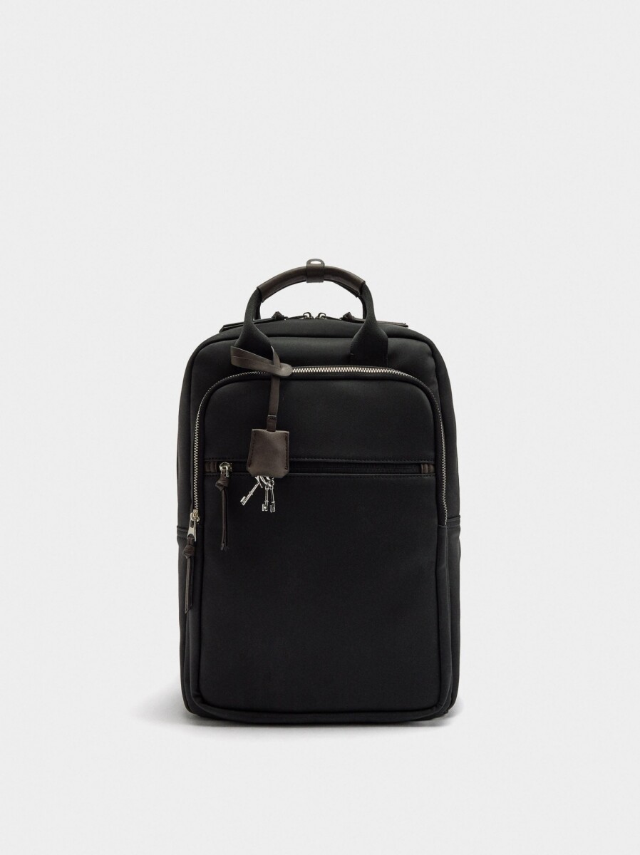 Mochila Para Portátil De 15" Efecto Nylon - negro 