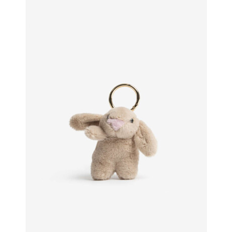 Llavero Y Bag Charm Peluche Conejo Gris Claro