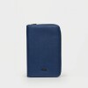 Billetera Travel en Efecto Cuero Saffiano Azul
