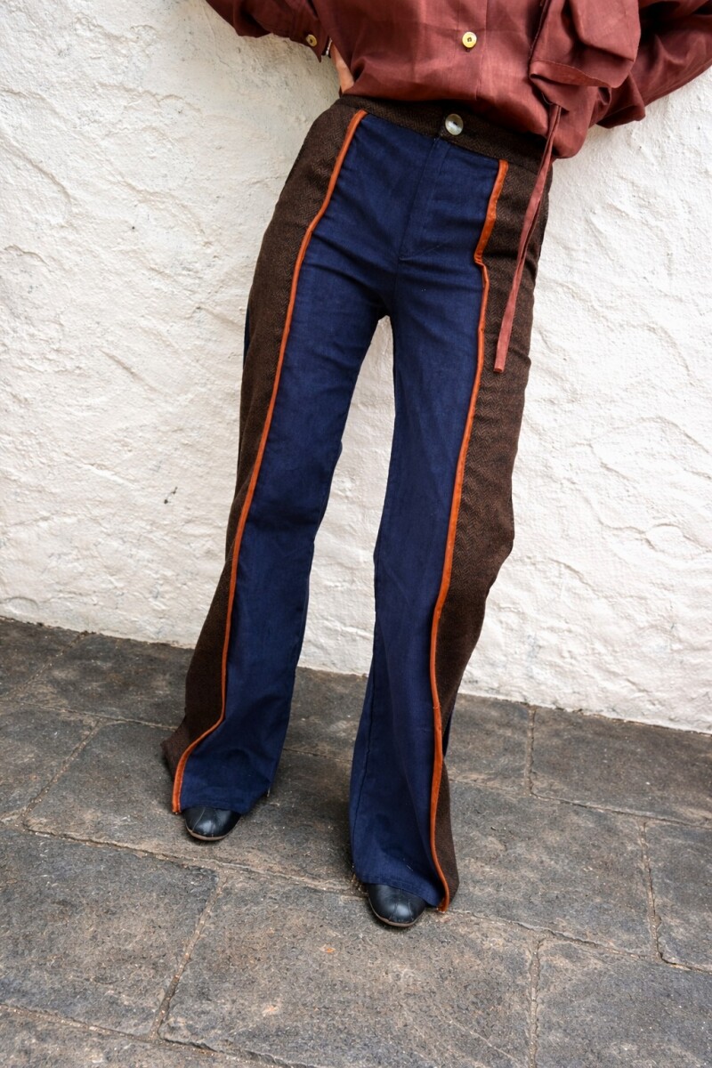 Tweed Pants - Azul / Tweed Chocolate 