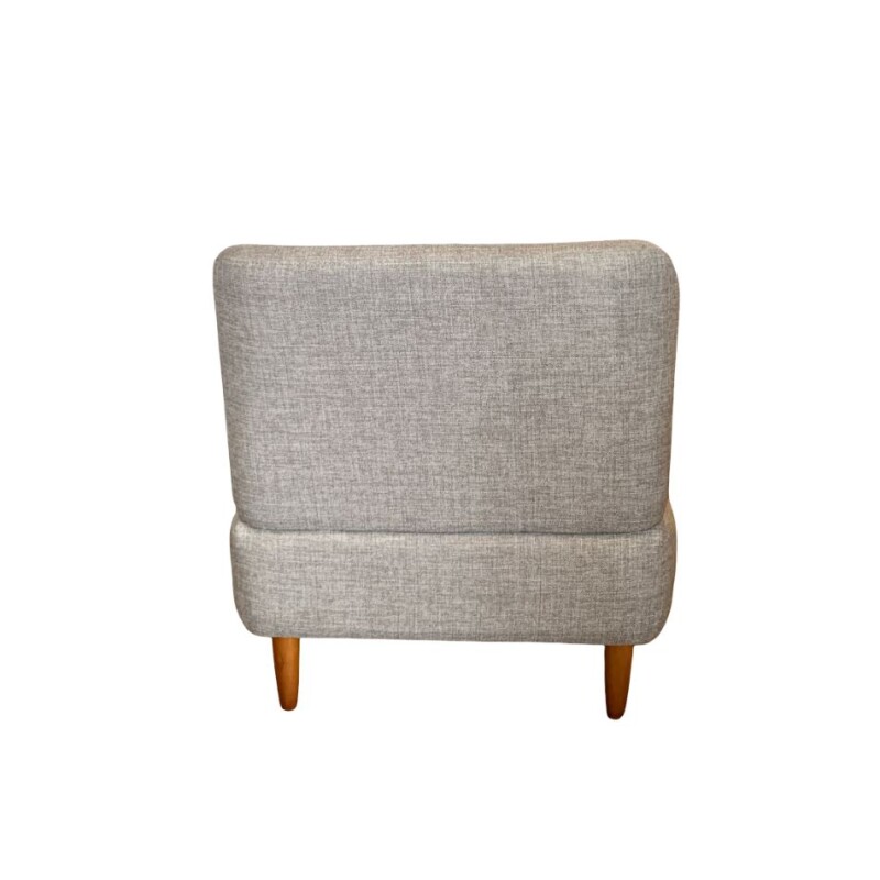 Poltrona S/ brazos respaldo curvo tapizada tela marron con puntos claro Poltrona S/ brazos respaldo curvo tapizada tela marron con puntos claro