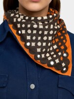 Pañuelo Cuadrado Estampado De Algodón naranja