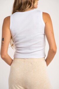 Musculosa Ribb Algodon Elastano Blanco