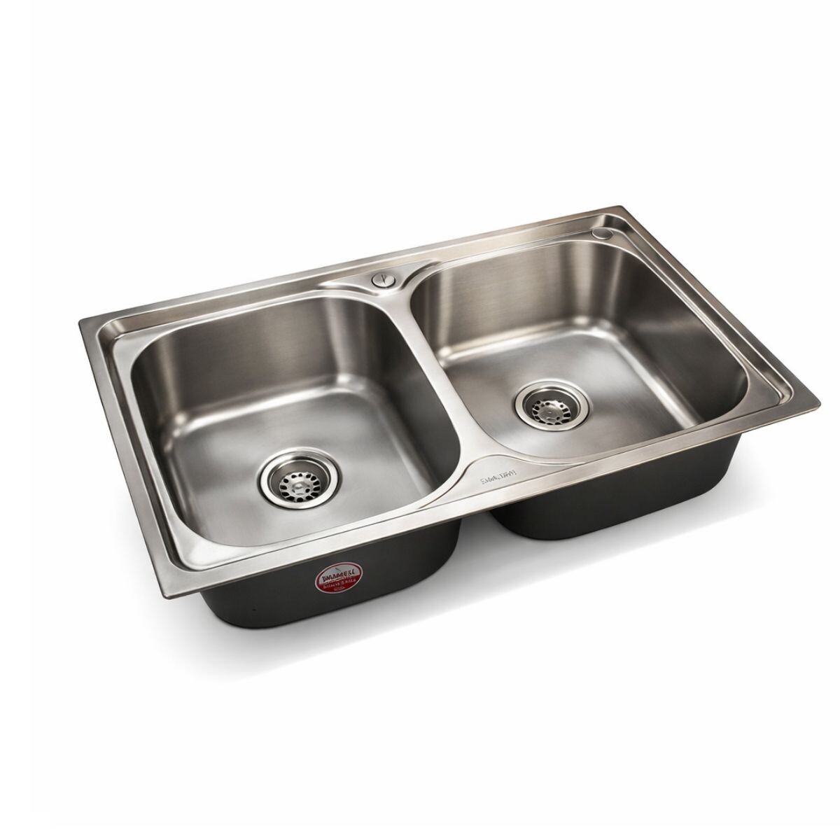 Pileta Doble Cocina Acero Inox. 304 78x43x21 Cm Con Valvula 
