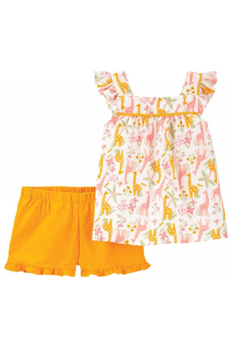 Set dos piezas short y blusa de algodón diseño jirafas 0