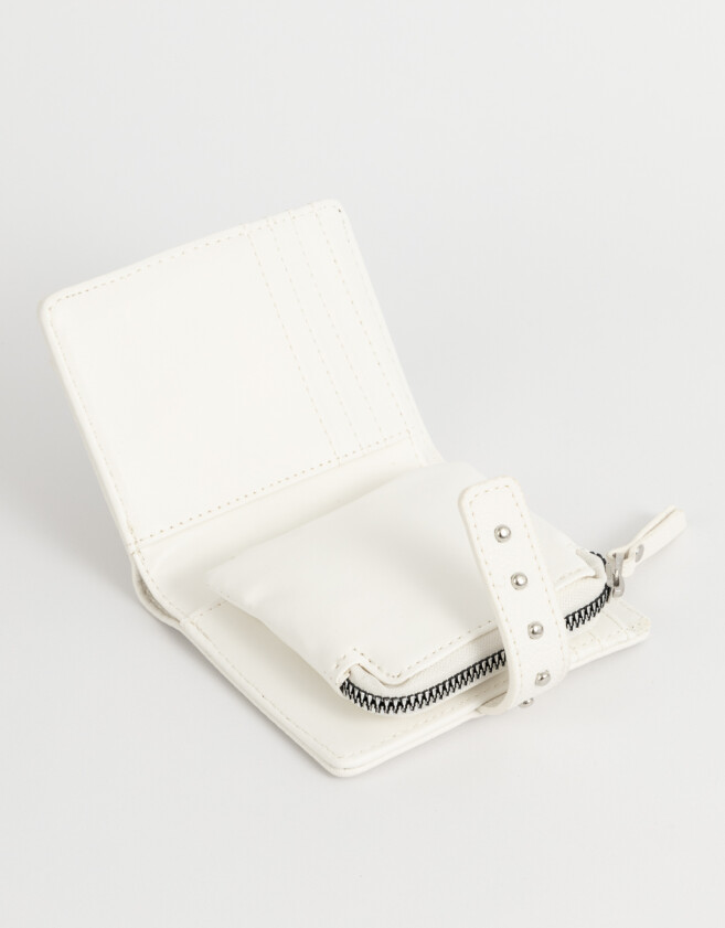 Billetera Boho Billetera Con Snap - Blanco Crudo