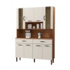 Kit de Cocina Golden 8 Ptas 2 Cajones Nogueira/Off White Kit de Cocina Golden 8 Ptas 2 Cajones Nogueira/Off White