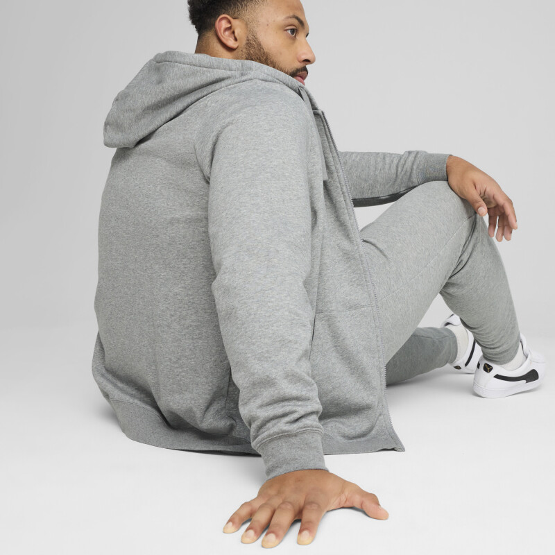 Canguro Puma ESS No. 1 Logo Full-Zip Hoodie FL de Hombre - 682586 03 Gris