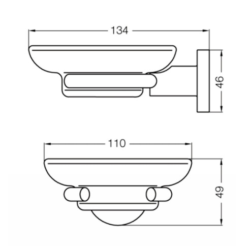 METAL PLATEADO BRILLANTE JABONERA PARA APLICAR BAÑO METAL CROMO