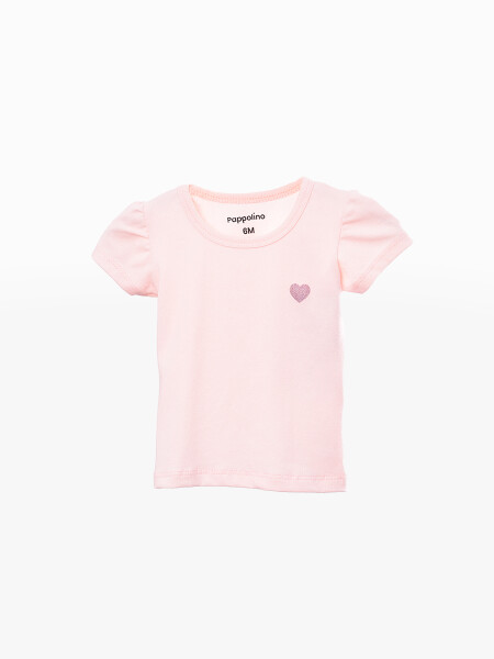 REMERA MANGA CORTA GLOB ROSA CLARO