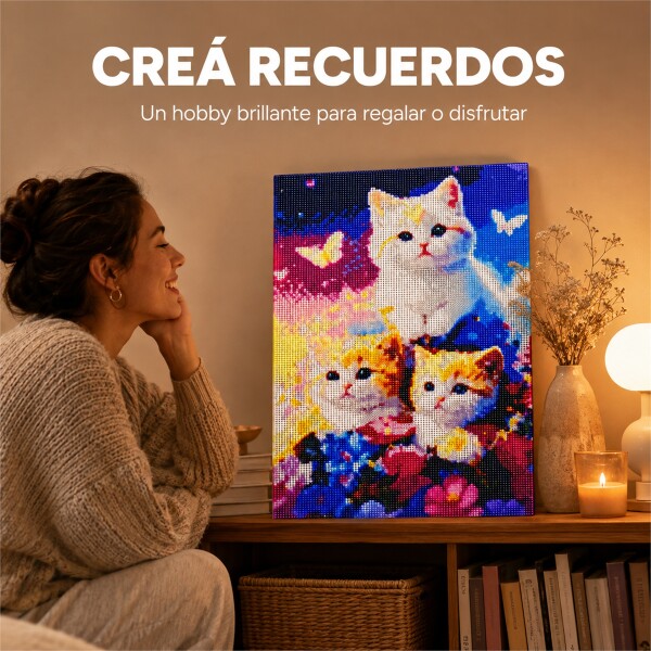 Kit de Pintura Diamante 5D Gatitos 40 x 30 cm DISENO2