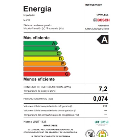Heladera integrable panelable Bosch KIR81ADD0 Heladera integrable panelable Bosch KIR81ADD0