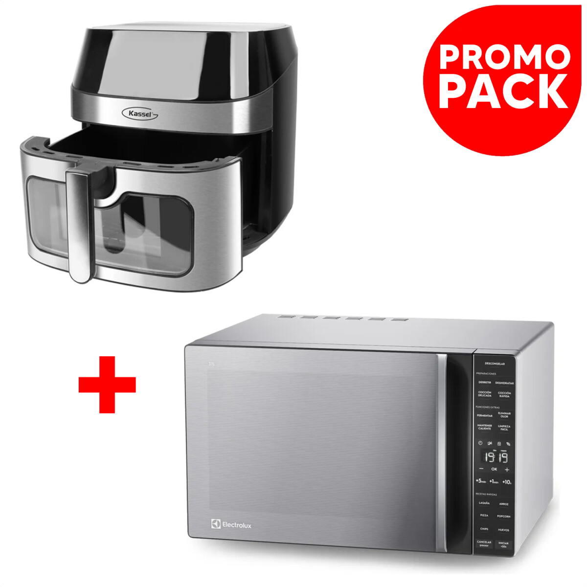 Pack Freidora De Aire Kassell + Microondas 31l Electrolux - PK FREIDORA FSAINOX4 + MICRO EMDY31S5MXM 