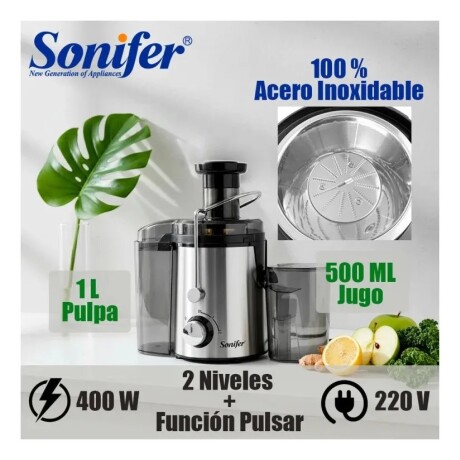 Juguera Extractor Eléctrica Sonifer 400w 1,5 L 2 Velocidades Juguera Extractor Eléctrica Sonifer 400w 1,5 L 2 Velocidades