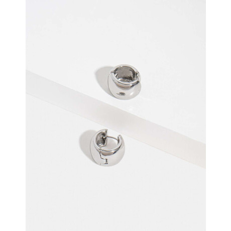 Argollas De Metal Plateado Rodio