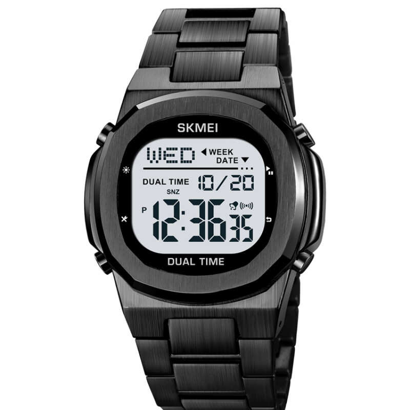 Reloj Skmei 2004BKWT Digital Unisex Negro con Pantalla Blanca Negro