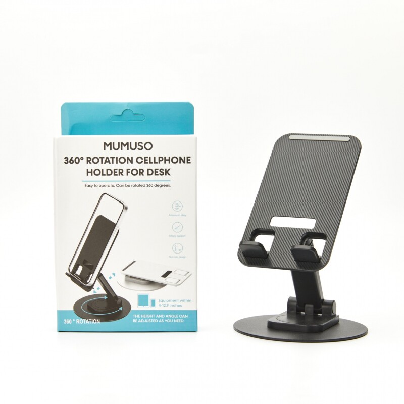 SOPORTE PARA CELULARES DE ESCRITORIO ROTACIÓN 360° (NEGRO) SOPORTE PARA CELULARES DE ESCRITORIO ROTACIÓN 360° (NEGRO)
