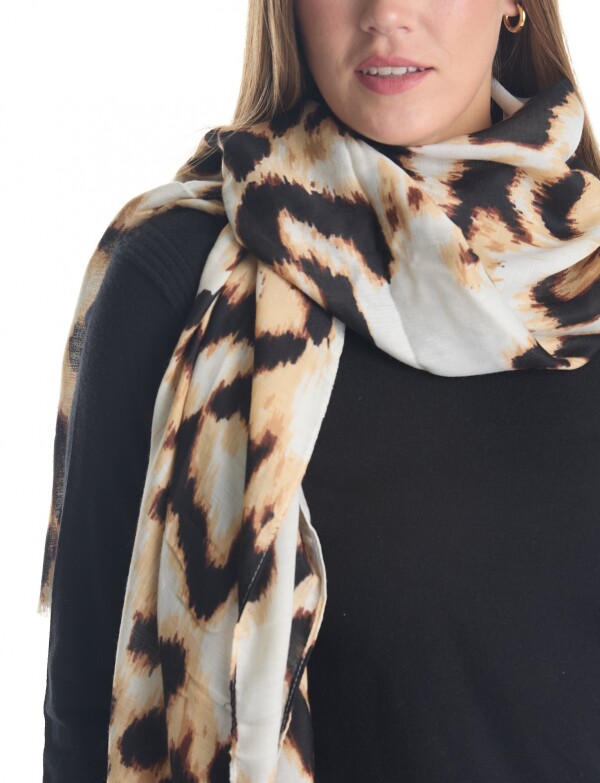 Pashmina Animal Print BEIGE/MULTI