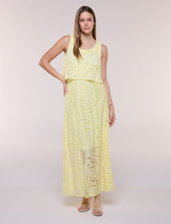 Vestido Maxi Calado AMARILLO