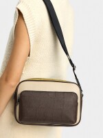 Bolso Bandolera Patchwork marron
