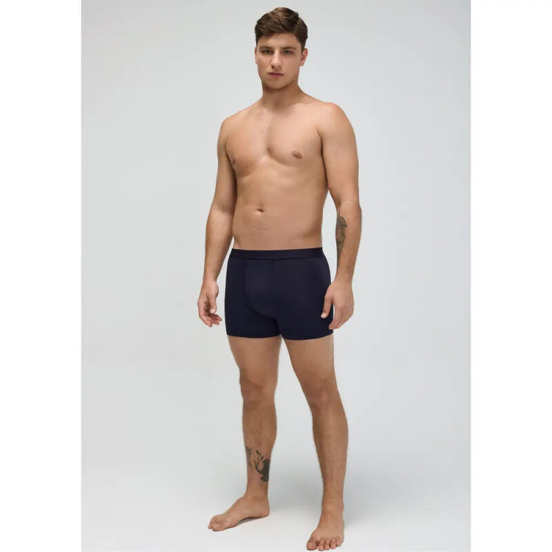 CUECA BOXER MASC BRANCO/AZUL