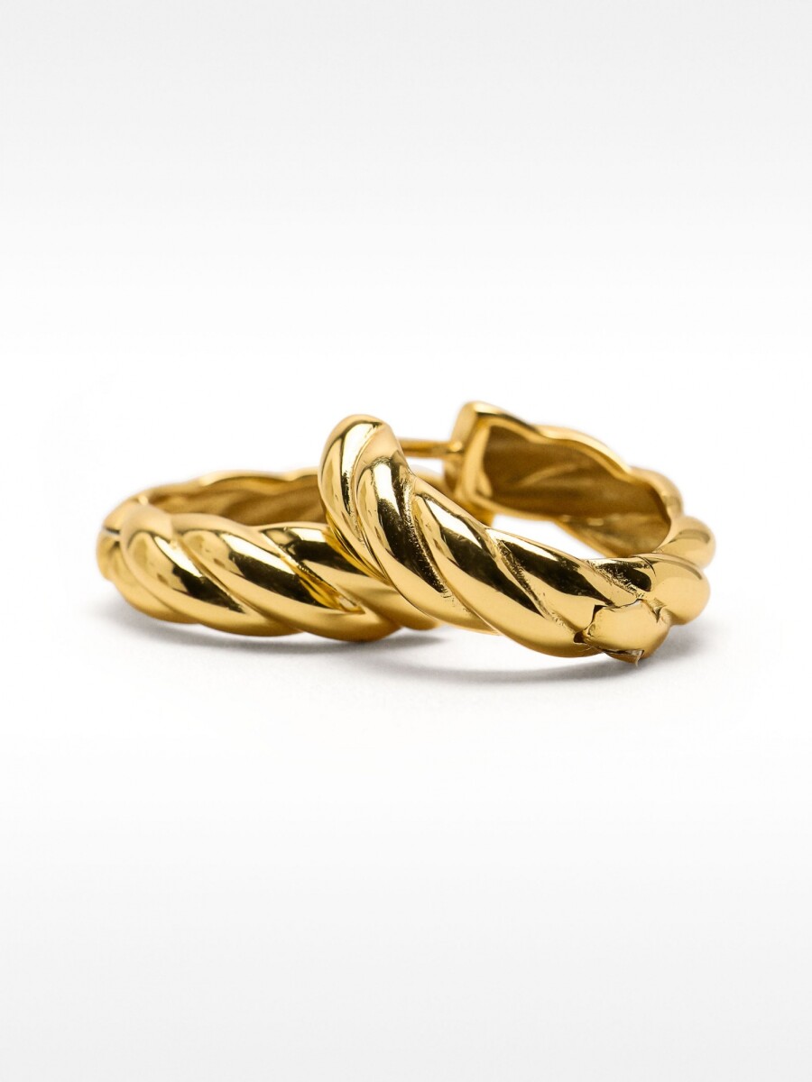 Aros Trenzados - Prata De Ley 925 dorado