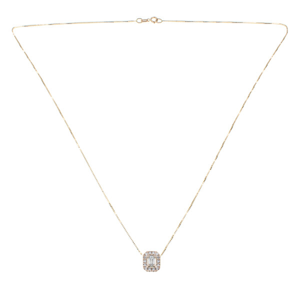 Colgante Fernanda V. en oro rosa 18k con brillantes, incluye cadena Colgante Fernanda V. en oro rosa 18k con brillantes, incluye cadena