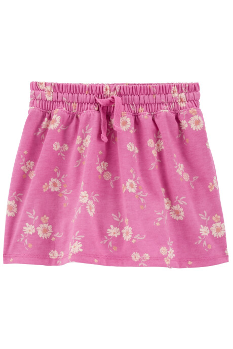 Short pollera de algodón diseño floral Sin color