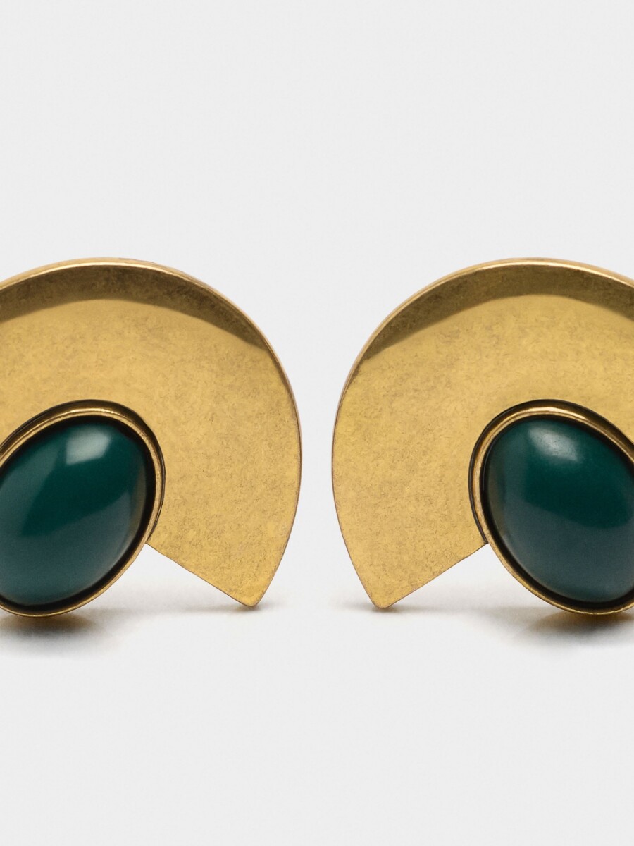 Pendientes Geométricos De Piedra verde