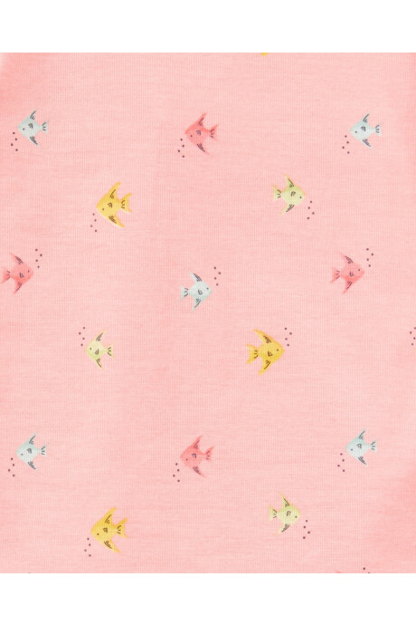 Pijama cuatro piezas de algodón, dos remeras, short y pantalón, diseño piñas Sin color