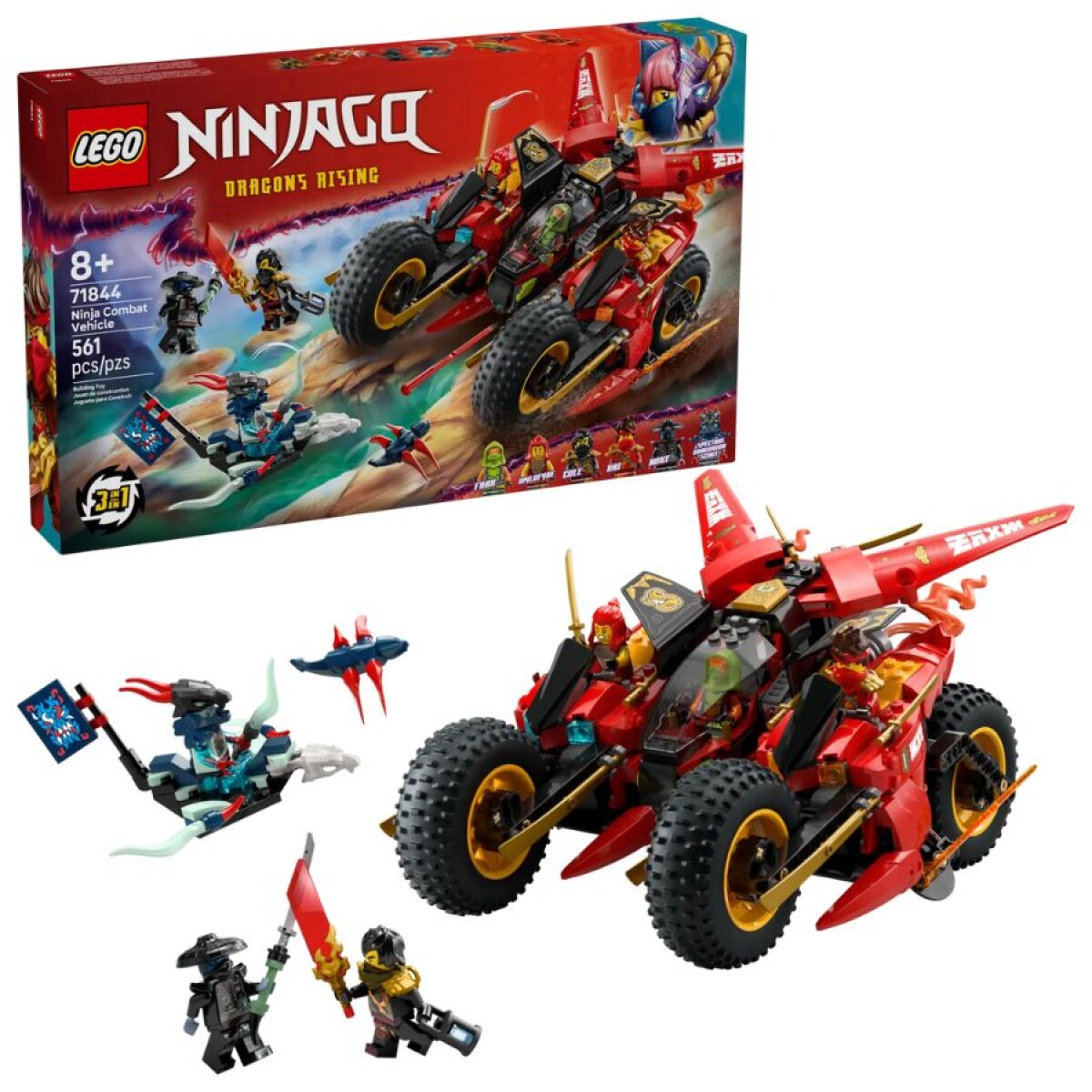 Vehículo de combate ninja 3 en 1 LEGO® Ninjago®; 71844 
