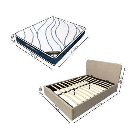 Sommier Baul Queen Hamptons Scandium Con Respaldo Sommier Baul Queen Hamptons Scandium Con Respaldo