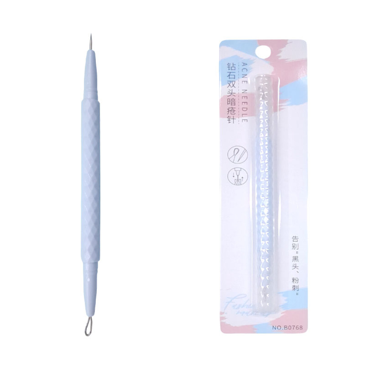 Aguja doble cabeza acné/espinillas/puntos negros - Aguja Doble Cabeza Acné/espinillas/puntos Negros 