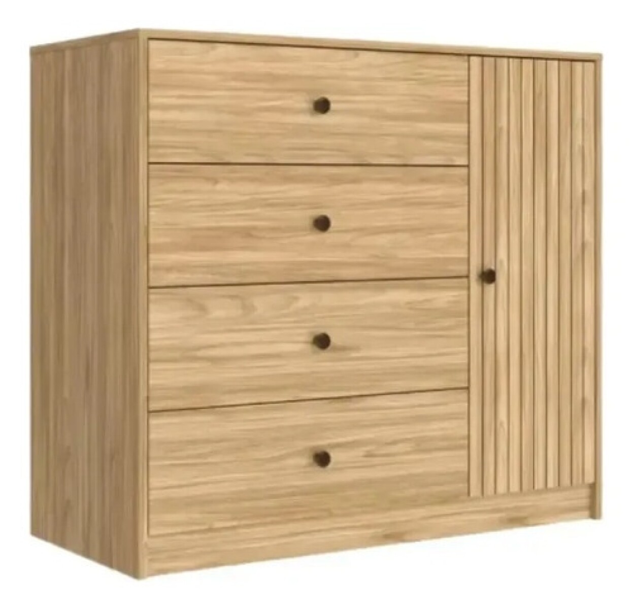 Cómoda Cajonera Guarrdaropa 4 Cajones 1 Puerta 100Cm Nórdica - Marrón 1 