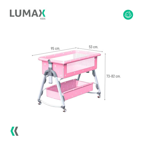 Cuna Colecho Moises con Ruedas y Mosquitero Bebe Rosa
