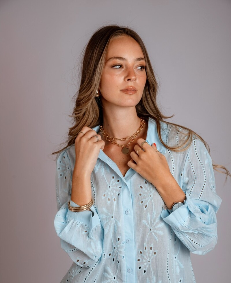 Camisa Lucienne celeste