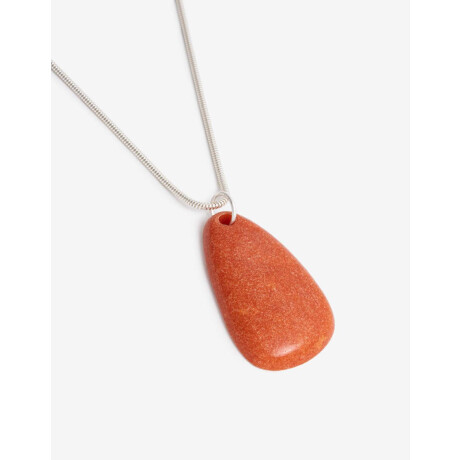 Collares Largos Piedra Plateado plata cepillada mate