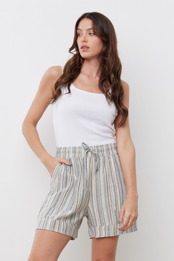 Short Lino BLANCO/MULTI