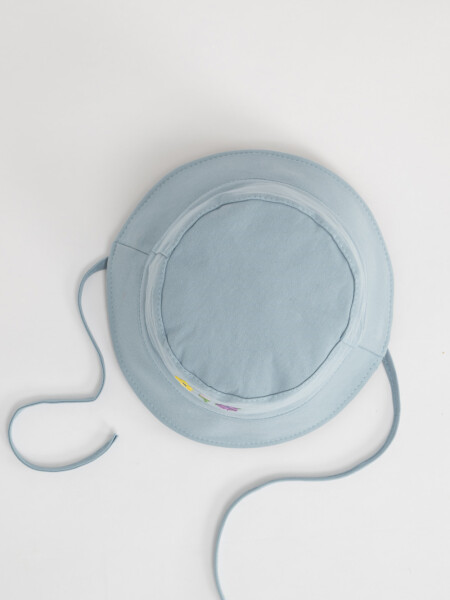 Gorro canvas reversible Flores Celeste