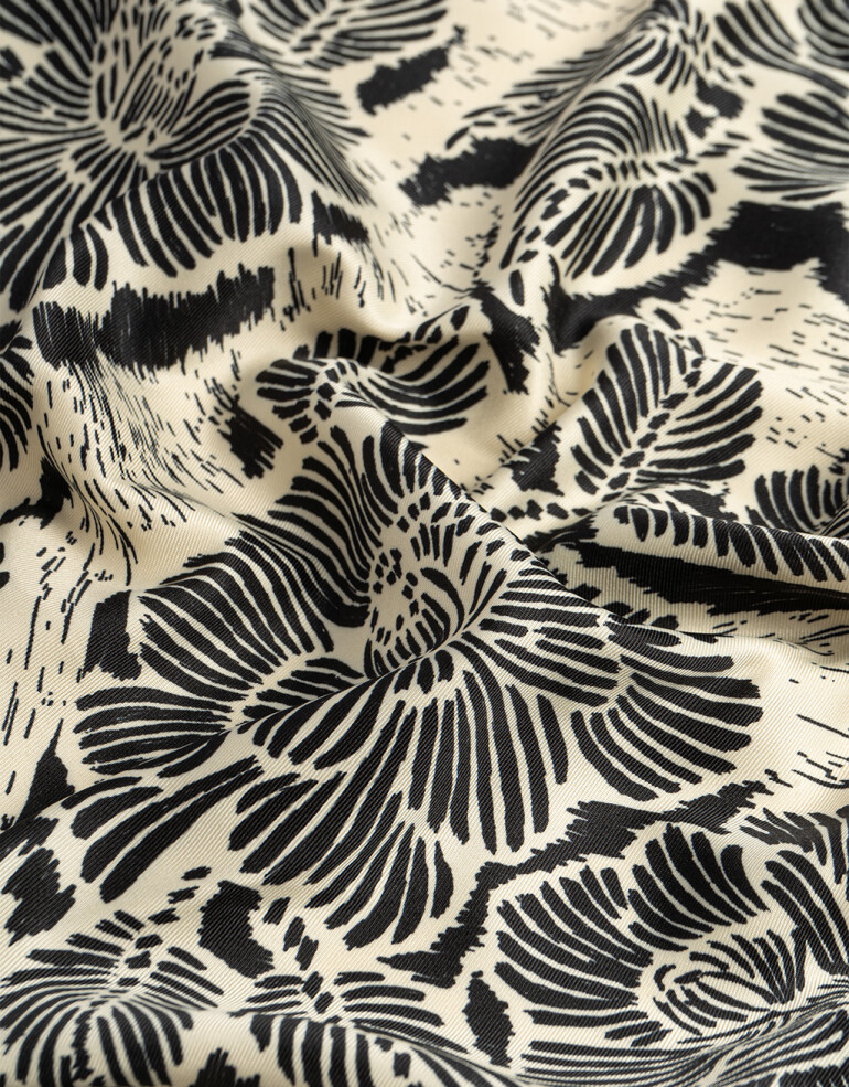 Pañuelos Raso Flores Pañuelo Raso Estampado - Negro