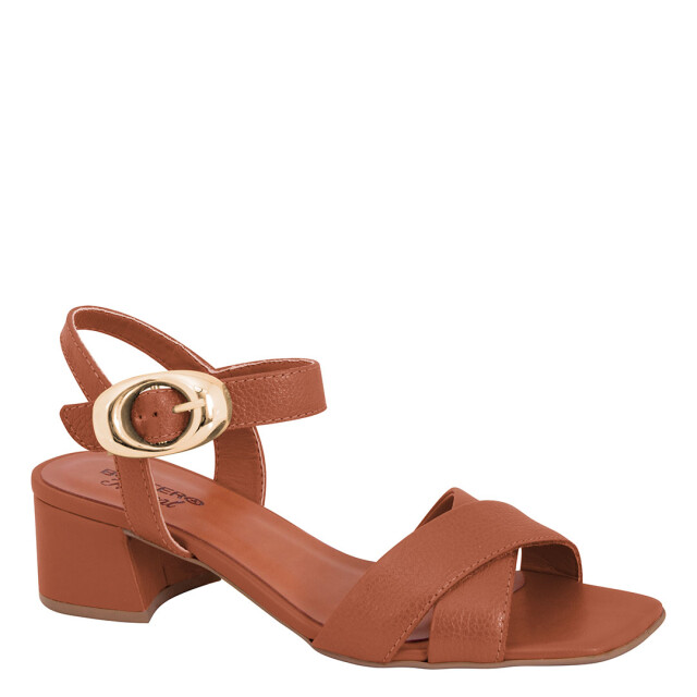 Sandalias de Mujer Bottero Cruzada Con Tobillera Marrón Caramelo