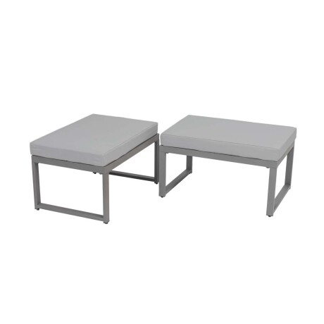 JUEGO DE COMEDOR ALUMINIO GRIS SIRACUSA (1+2+1)