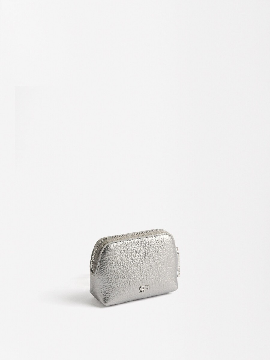 Monedero Con Textura plateado
