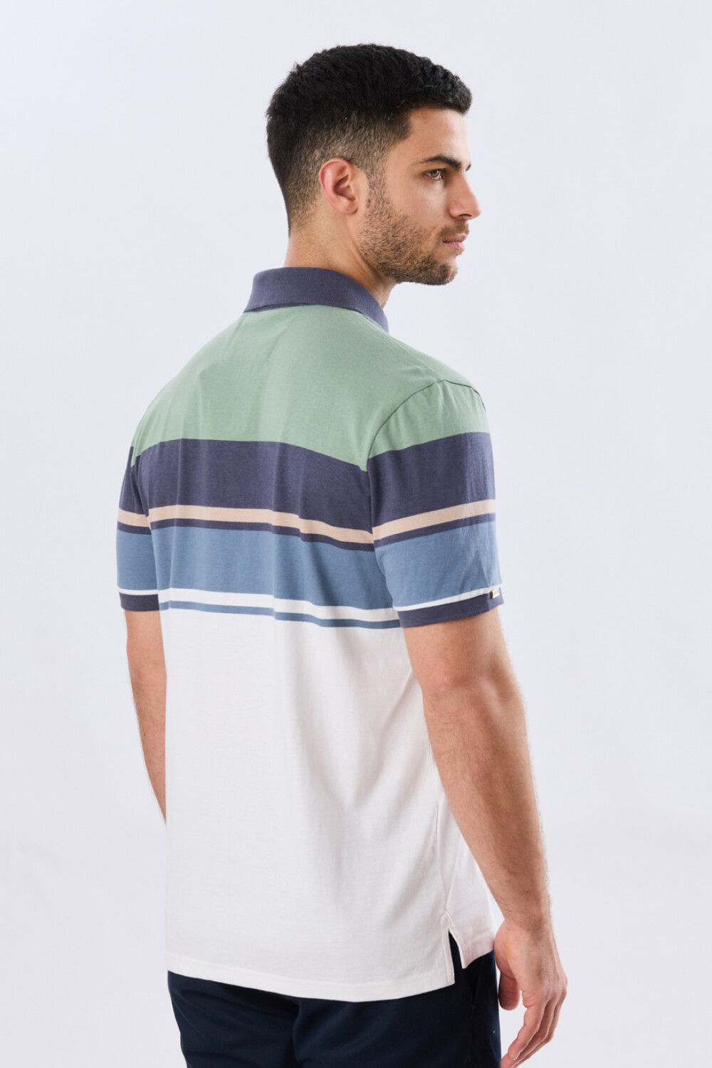 REMERA POLO RAYADA JERSEY Verde