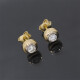 Caravanas En Oro 18K De 2 Tonos Y Brillantes Caravanas En Oro 18K De 2 Tonos Y Brillantes