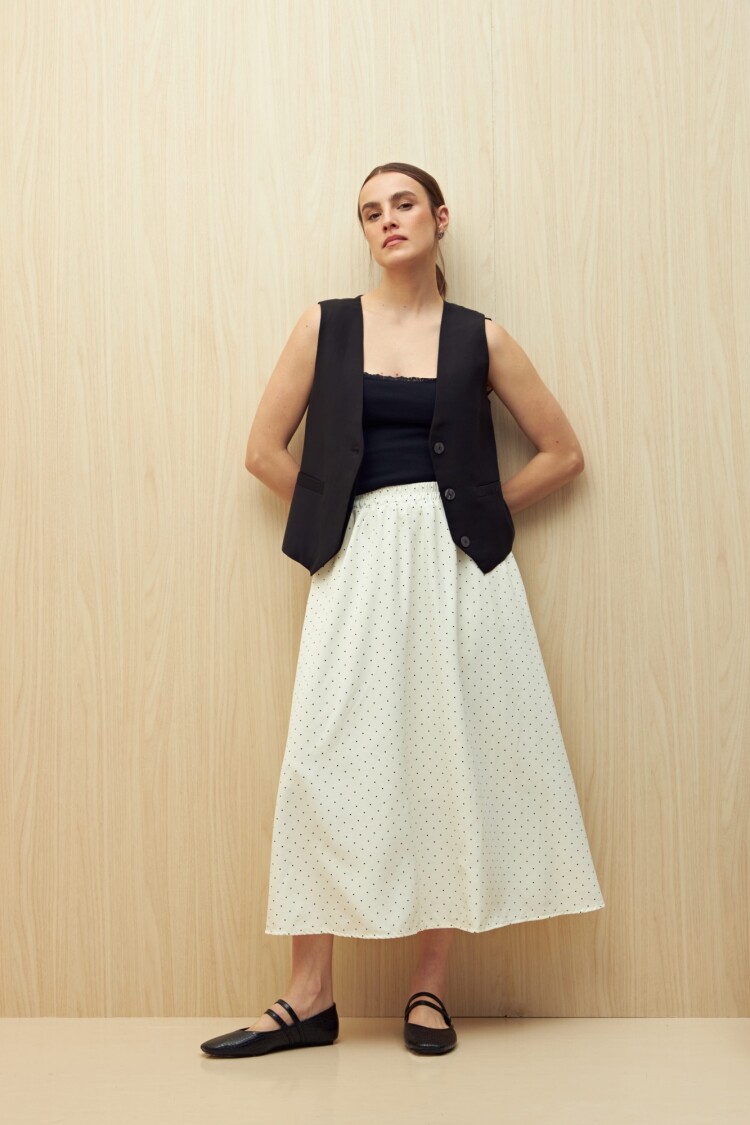 FALDA BARSILIA Negro/Blanco